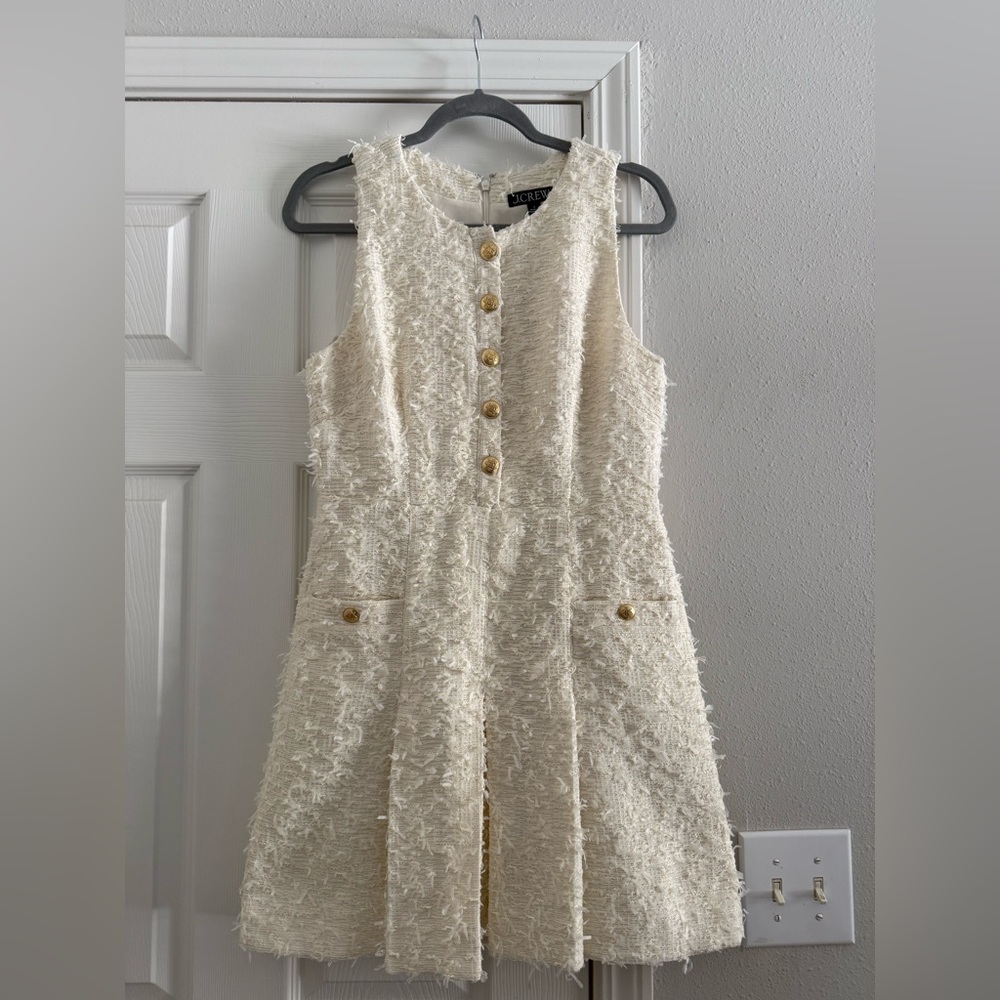 J. Crew Ivory Textured Dress